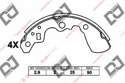 DJ PARTS bs1395 -  Комплект тормозных колодок